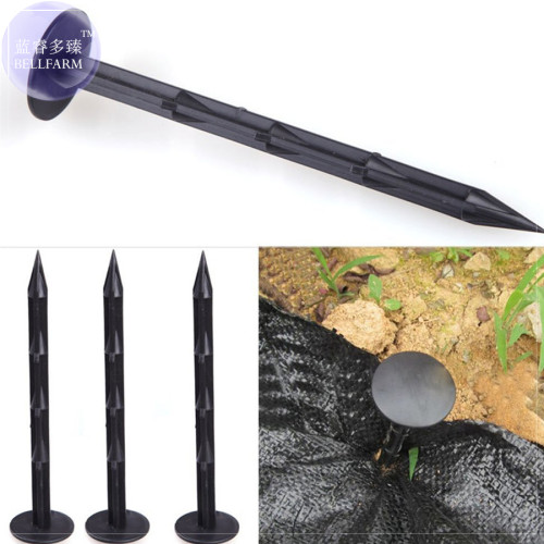 10pcs 16cm Black Plastic Mulch Film Mulching Nail Fixing L Tools for Fixing the Gardening Plastic Mulch into the gound 1A019