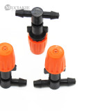 MUCIAKIE 5PCS Adjustable Mist Sprinkler Orange Nozzle with 4/7mm Tee Connector Watering Misting Nozzle for Micro Drip Irrigation
