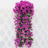 2pcs/set Violet Artificial Flowers Simulation Wall Hanging Plants Silk Garland Vine for Wedding Home Decoration