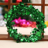 22.5 feet Glittering Red (yellow, green, blue, rose red, silver) Star Shaped Tinsel Wire Garland Christmas Tree Decoration
