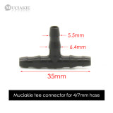 MUCIAKIE 20PCS 4mm Barb Drip Tee Connector Fitting for 4/7mm (1/4'')Hose Coupling Adapter for Garden Irrigation Water Hose Joint