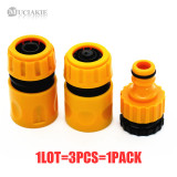 MUCIAKIE 1LOT (3PCS) Quick Connector Set Garden Hose End Connector with Waterstop for 1/2'' Hose Threaded Tap Connector