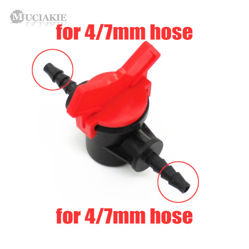 MUCIAKIE 1PC 4/7mm Irrigation Water Hose Valve 1/4'' Water Barb Garden 4/7 Tap Hose Connector Sprinkle Drip Irrigation Fittings
