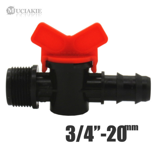 MUCIAKIE 1PC 3/4'' Male Threaded Switch Valve Connector to 20mm Garden Irrigation Pipe Tubing Fitting Micro Drip Tape Adaptor