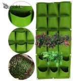 MUCIAKIE 100x50cm Green Vertical Garden Planter Wall-mounted Planting Flower Grow Bag 3*6 Pockets Vegetable Home Supplies