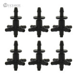 MUCIAKIE 20PCS Garden Hose Barb Connector 4-Way Cross Dripper Adapter with Single Barbed Connector 5-Way Diverter for 3/5mm Hose