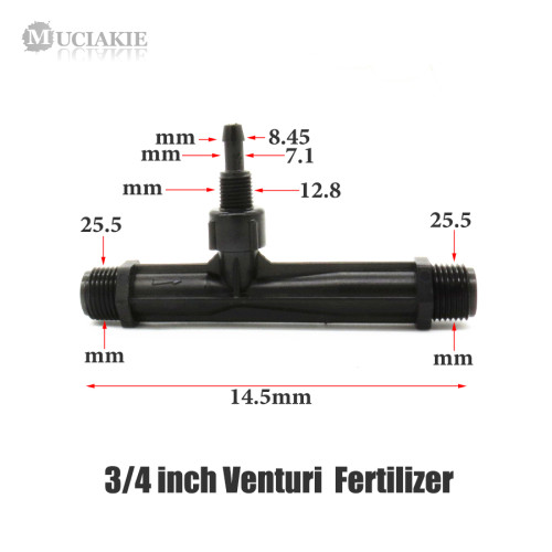 MUCIAKIE 1PC 3/4'' Venturi Fertilizer Injector 3/4 Inch Fertilization System Agriculture Automatic Fertilizer Emitter