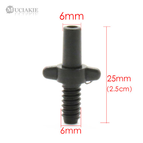 MUCIAKIE 50PCS 6mm Male Threaded Connectors for Garden Irrigation Hose Pipe Joint Drip Irrigation Plastic Hose Barb Fittings