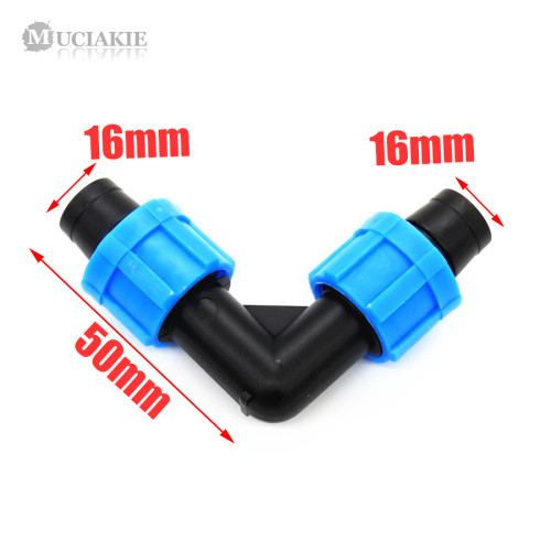 MUCIAKIE 2PCS DN16 (5/8'') Loc Elbow for Drip Tape Water Irrigation Connector - Make 90 Degree Turns in 5/8'' Drip Tape 16mm