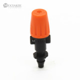 MUCIAKIE 2PCS Orange Atomizer with 4/7mm Single Barbed Misting Nozzle Spray for Garden Irrigation for Flowers Plants Mist Spray