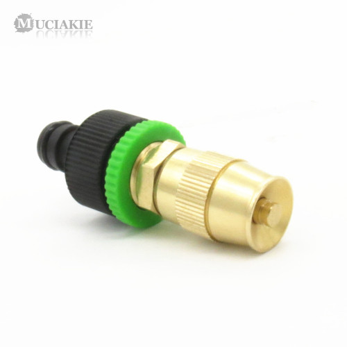 MUCIAKIE 1PC 1/2'' Male Thread Adjutable Copper Brass Sprinkler Nozzle with 1/2'' (3/4'') Quick Connector for Garden Irrigation