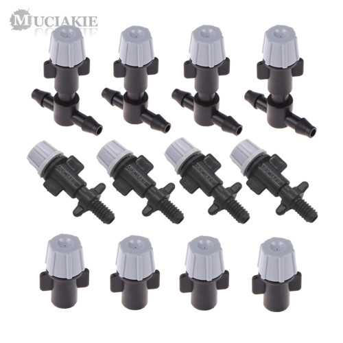 MUCIAKIE 20PCS Atomizing Micro Nozzle with Tee Joints or Screw Connector or Only Sprinker Heads Nozzle Watering Cooling Spray