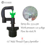 MUCIAKIE 3PCS G-Typed Misting Sprinkler with 1/2'' Male Thread for Home Garden Micro Irrigation Reflecting Cooling Mist Nozzle