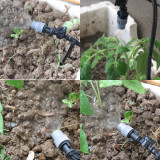 MUCIAKIE 1 Set 25m,10m Automatic Garden Watering System Kit Water Timer Controller Drip Irrigation Misting System Summer Cooling