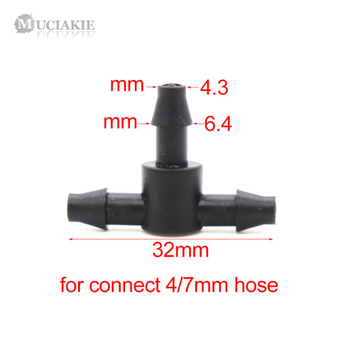 MUCIAKIE 25PCS Garden Water Tee Connector for 4/7mm 1/4'' Hose Pipe Water Tubing Barb Hose Fitting Drip Irrigation Adapter