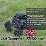 MUCIAKIE 25M Transparant or Black DIY Micro Drip Irrigation System Plant Self Automatic Watering Timer Garden Hose Kit Dripper