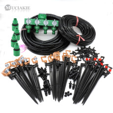 MUCIAKIE 30M 3/8'' PVC Hose Automatic Garden Watering System Water Kit Hose Splitters 20CM Pin Rotating Sprinkler Water Kits