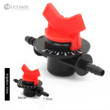 MUCIAKIE 50PCS 7.5mm Equal Double Barbed Switch Valve with Shut Off Water Flow Control Miniature Barb for Garden Irrigation Tool