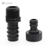 MUCIAKIE 1 SET DN25 Barb to 3/4'' Male Thread Garden Water Connector with 3/4'' Female Thread Quick Adaptor Irrigation Watering