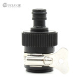 MUCIAKIE 1PC 16mm Rubber Universal Faucet Water Connecter to 16mm Nipple Quick Connector with Adjustable Stainless Steel Ring