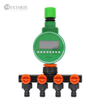 MUCIAKIE 1 SET (7PCS) Home Garden Water Timer with 4 Way Water Hose Splitter Quick Connector 3/4 Screw Thread Interface
