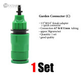 MUCIAKIE 9 Types of Garden Water Coupling Adaptor Quick Connector for Faucet Irrigation 1/2'' 3/4'' 1' Thread to 8/11 4/7mm Hose