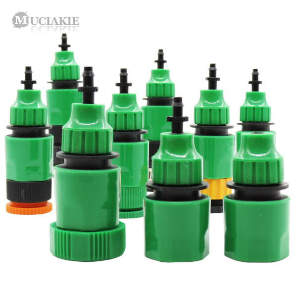 MUCIAKIE 9 Types of Garden Water Coupling Adaptor Quick Connector for Faucet Irrigation 1/2'' 3/4'' 1' Thread to 8/11 4/7mm Hose
