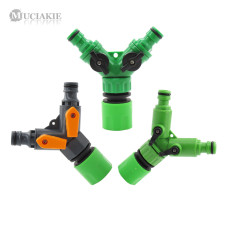 MUCIAKIE 1PC Garden Sprinkler Hose Connector Y Splitter Way Valve Adapter Quick Connector 3/4'' & 16mm Quick Connector Fittings