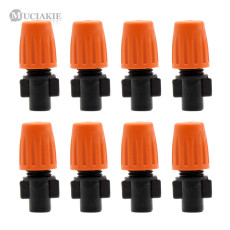 MUCIAKIE 10PCS Orange Adjustable Misting Cooling Irrigation Nozzle 6mm Connection Garden Courtyard Watering Sprinkler Spay