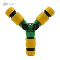 MUCIAKIE 1PC Garden Hose Connecter 1/2'' 3-Way Tubing Adaptor with Shut Off Garden Water Irrigation Splitter 16mm Tubing Fitting