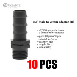 MUCIAKIE 3/4'' 1/2'' Male Thread to 25mm 20mm 16mm Coupling Water Connector Drip Irrigation Tape Adaptor for Garden