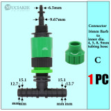 MUCIAKIE Garden Irrigation 1/4  to 16mm Reducing Tee Barb 1/2  to 1/4  3/8 Hose Tee Quick Connector Hose Water Splitter