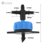 MUCIAKIE 10 SETS 8L Pressure Compensating Dripper w/ Tee Adapter for 3mm Hose Drip Emitter for Arrow Drip System on Line Dripper