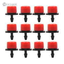 MUCIAKIE 1000PCS Red Adjustable 8-Hole Dripper with 1/4'' Barb Connecter Garden Irrigation Water Dropper Emitter for Soil Plants