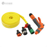 MUCIAKIE 1 SET Garden Water Irrigation Kit with Watering Gun 10m 15m 1/2'' PVC Hose 2 Types of Faucet Adaptor and Accessories