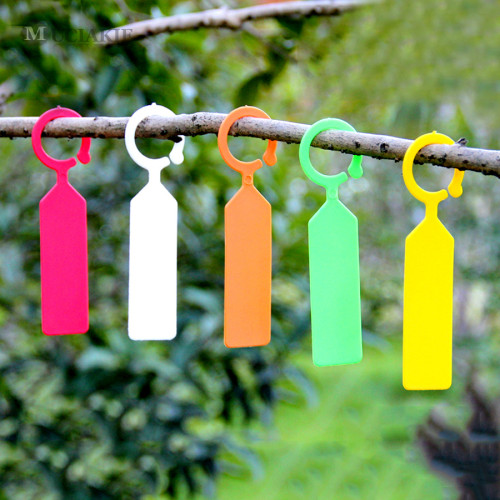 50PCS High Quality Plastic Plants Tags Nursery Garden Ring Label Pot Marker Stake Hanging Tags Greenhouse Bonsai Collar Tags
