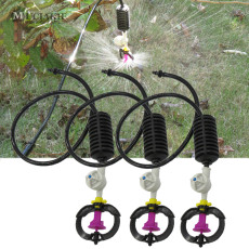 MUCIAKIE 5PCS Hanging 360 Degrees Rotary Sprinklers with Anti Drip Device Heavy Hammer 50cm Long 4/7mm Hose with 1/4'' Barb