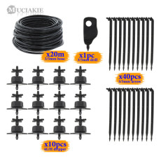 MUCIAKIE 20M 1/8'' Micro Drip Irrigation System for Plants Home Garden Kit with Drippers New Bending Arrow 3/5mm PVC Hose