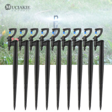 MUCIAKIE 50PCS 24CM Micro Drip Irrigation Spray Rotary Mist Sprinklers 360 Degrees on Stake Garden Watering Equipment