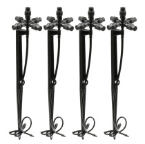MUCIAKIE 10 Sets Garden Mist Lawn Sprinklers on 45cm Stake 5-Way Black Atomizer Adjustable Misting Nozzle Cooling System