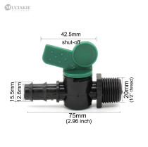 MUCIAKIE 1PC 1/2'' (20MM) Male Threaded to DN16 Shut Off Valve Connecter Garden Irrigation Adaptor Drip Watering Reducing Joint