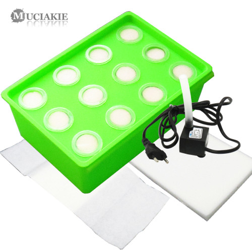 MUCIAKIE Soilless Cultivation Box Equipment 12-Hole Hydroponics Automatic Home Water Culture Seedling Planting Boxes Nursery Pot