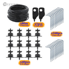 MUCIAKIE 80M-10M 4L/H Compensating Emitter 4-Branch Elbow Drippers Irrigation Watering Kits 3/5mm 1/8'' Hose Micro Systems
