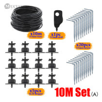MUCIAKIE 80M-10M 4L/H Compensating Emitter 4-Branch Elbow Drippers Irrigation Watering Kits 3/5mm 1/8'' Hose Micro Systems