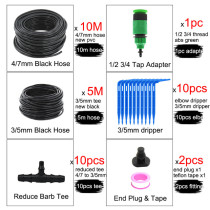 MUCIAKIE 50M 4/7 to 3/5MM Micro Drip Irrigation System Garden Bonsai Plant Dripper Watering Kits with 1/4 1/8'' PVC Hose Elbow