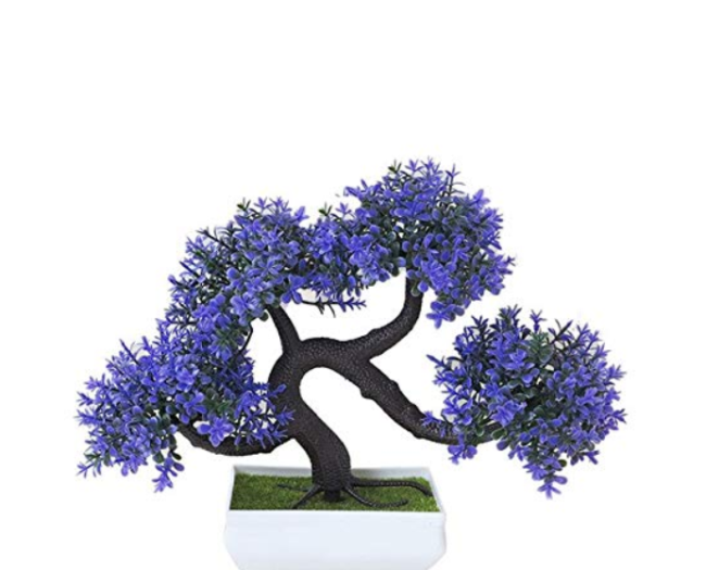 Dragon Colorful Flower Bonsai Tree with Pot Artificial Plant Decoration for Home Office Desk Courtyard Windowsill