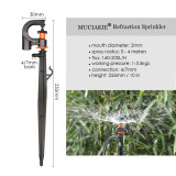 MUCIAKIE 20PCS D Type Mini Rotation Water Sprinklers Micro Sprinkler Heads on Stake Garden Irrigation 360 Degrees Rotating Spray