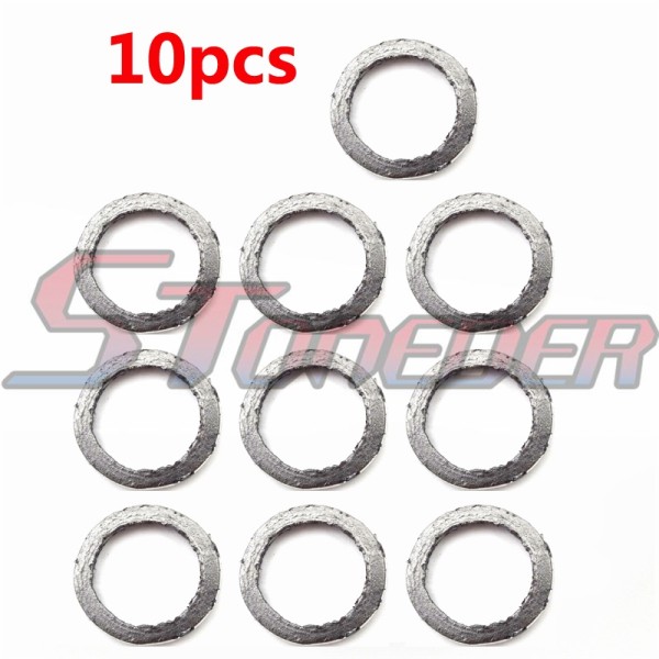 STONEDER 10pcs Exhaust Muffler Gasket For GY6 49cc 50cc 125cc 150cc Chinese Scooter Moped