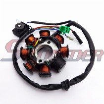 STONEDER 8 Coils Poles Ignition Stator Rotor Magneto For GY6 125cc 150cc Engine Chinese Moped Scooter ATV Quad 4 Wheeler Go Kart