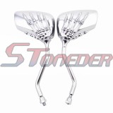 STONEDER Aluminum 8mm Rearview Left Right Side Motorcycle Rear View Mirror For ATV Quad 4 Wheeler Moped Scooter Pit Dirt Motor Bike